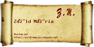 Zöld Mária névjegykártya