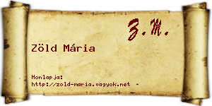 Zöld Mária névjegykártya