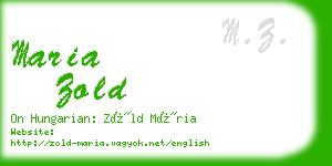 maria zold business card